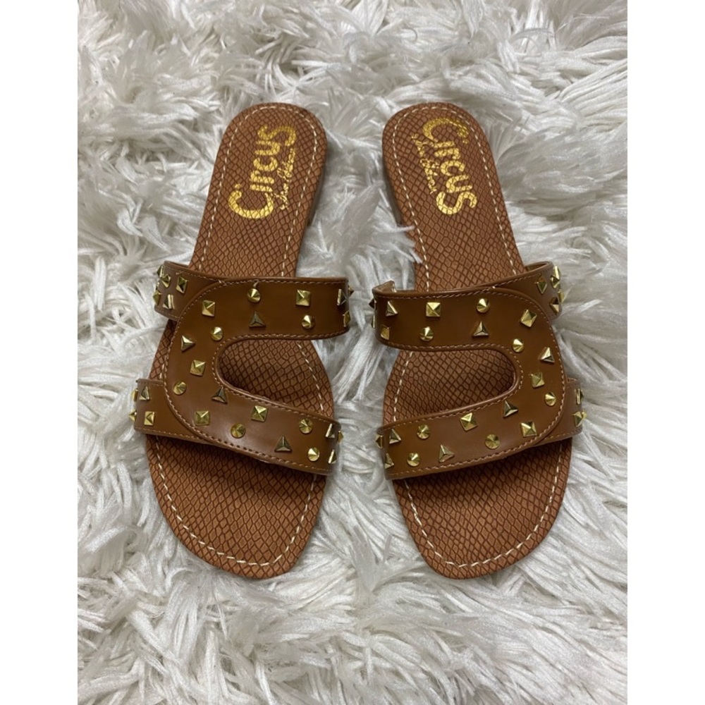 Sam Edelman Studded Faux Leather Sandal Slides - Picture 3 of 9